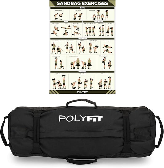 Polyfit Classic Sandbag - Heavy Duty Workout Sandbag for Fitness with 8 Gripping Handles for Sand