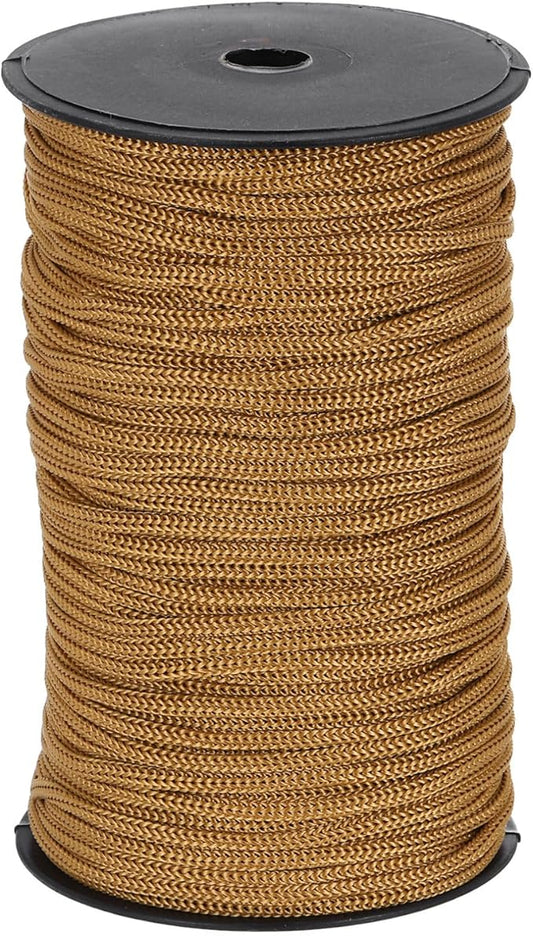 MECCANIXITY 3/16 Inch Polypropylene Rope Braided Ropes, 328ft Nylon Rope Hollow Utility Cord for Clothesline, Camping, Hiking, Outdoor, Brown