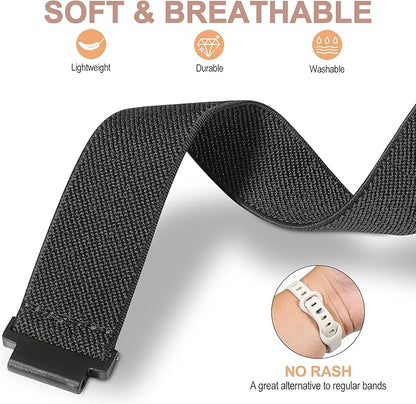Elastic Nylon Watchband Compatible with Garmin Forerunner 235/220/230/620/630/735XT,Soft Adjustable Sport Stretchy Replacement Strap for Forerunner 235 Lite/Approach S20/S6/S5 Accessory