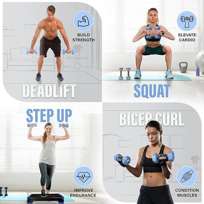 Yes4All Vinyl Hexagon Dumbbell - Dumbbells Set of 2 Hand Weights for Home Gym & Strength Training (2-15 lbs Weight Options)