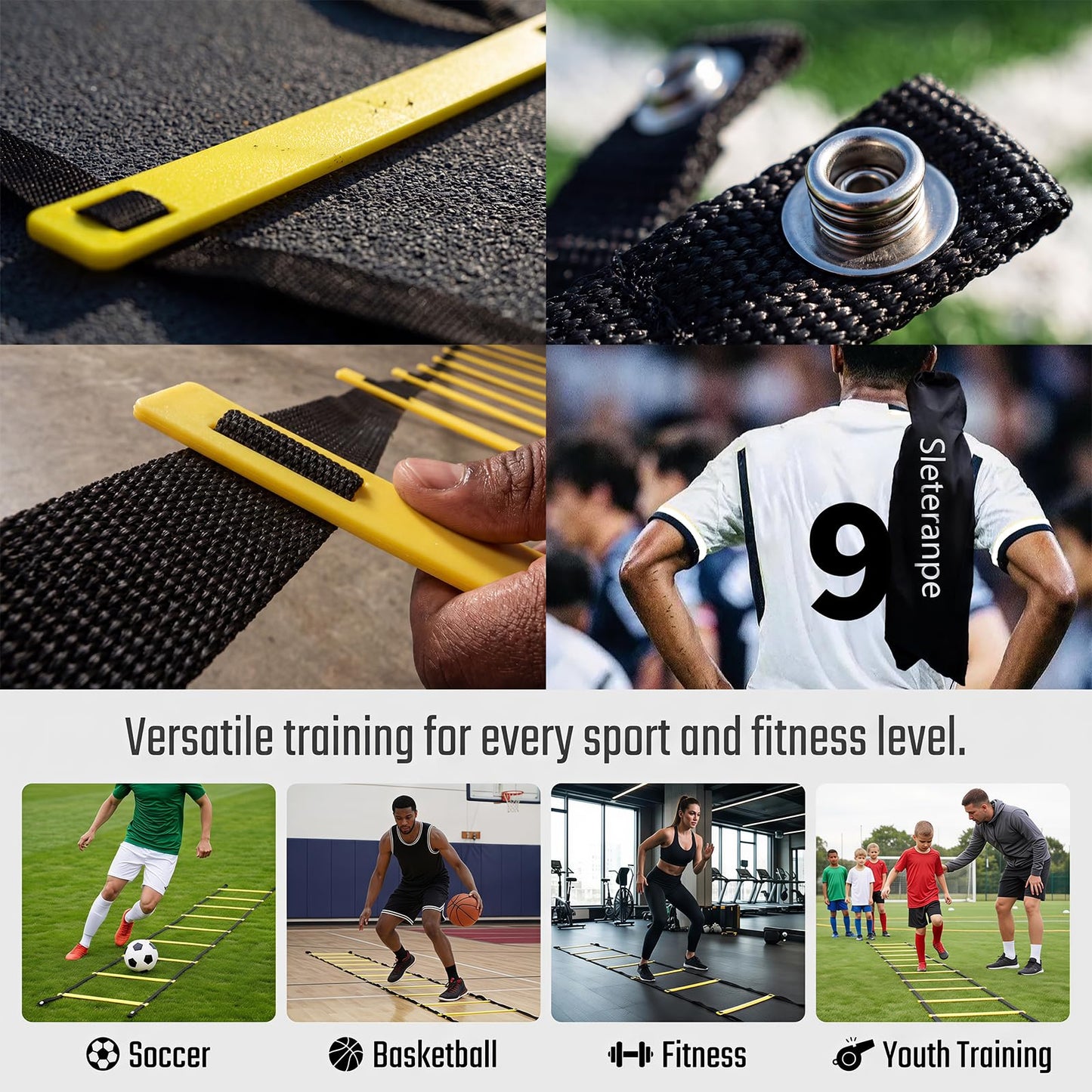 Sleteranpe 20ft Agility Ladder Training Ladder Speed