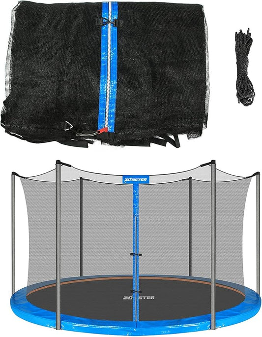 Trampoline Replacement Safety Enclosure Net for 6 Straight Poles Round Frame Trampolines, Breathable and Weather-Resistant Trampoline Net with Adjustable Straps (Net Only)