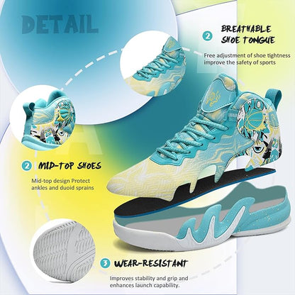 CJSPORX Women Men Basketball Shoes Breathable Men Non Slip Outdoor Fashion Unisex Sneakers