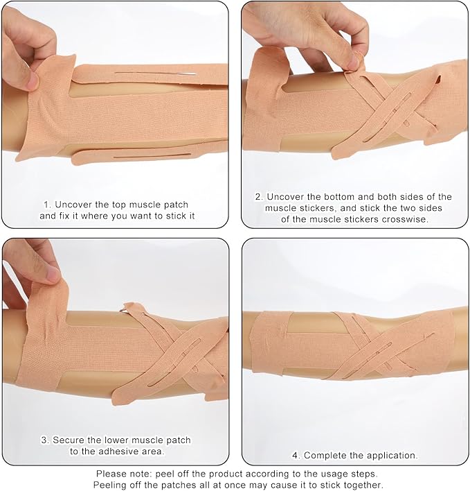 10pcs Shoulder Kinesiology Tapes, Premium Breathable Latex-Free Athletic Muscle Strips Shoulder Kinesiology Tapes Precut Strips for Home Office Fitness Sports