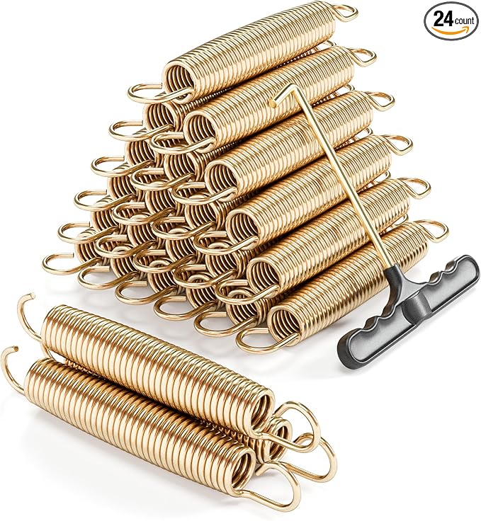 Trampoline Springs Heavy Duty with Swivel & Straight Hooks, Stainless Steel Trampoline Accessories Ideal Spring Replacement, Includes T-Hook Tool
