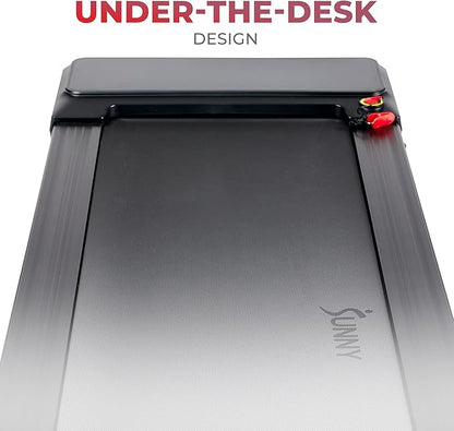 Sunny Health & Fitness Sleek Compact Smart Treadpad Treadmill with 6-Level Auto Incline, Remote Control, Shock Absorption, Optional Dual Mode Walking/Running & Free SunnyFit App Bluetooth Connectivity