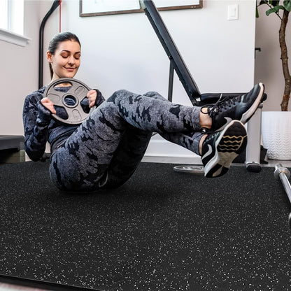 SUPERJARE 0.4'' Thick 24 Pcs 96 Sq Ft Rubber Top Exercise Equipment Mats, High Density EVA Foam