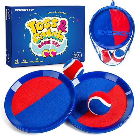 EVERICH Upgraded Toss and Catch Ball Game Set - Indoor and Outdoor Games for Kids 3-12, Beach Sand