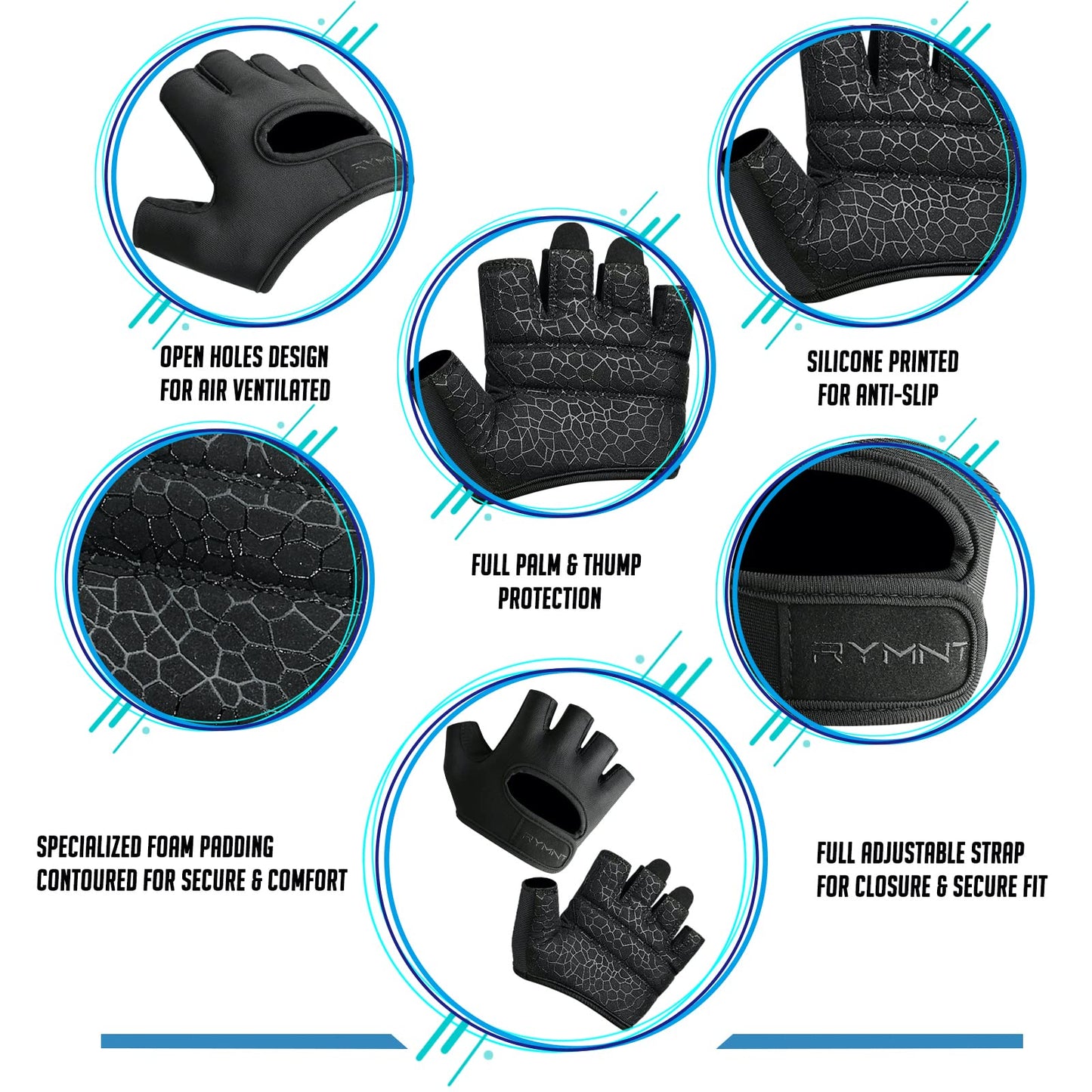 Short Workout Gloves for Women Men, Weight Lifting Gloves Full Palm Pads