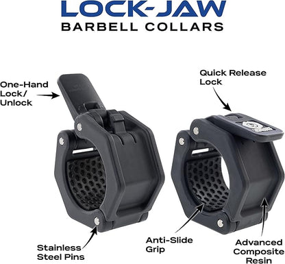 Lock-Jaw Sport Olympic Barbell Collar - Quick Release Barbell Clamp (Light Blue)