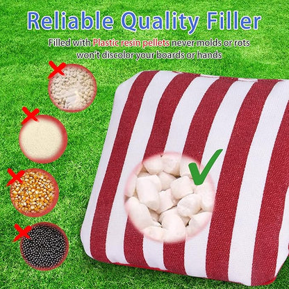 EunHo Dual Sided Cornhole Bags Regulation Set of 8 Professional Cornhole Bean Bags Slick and Stick for Tossing Game-All Weather