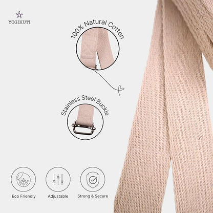 Yoga Strap - Adjustable D-Ring Buckle Yoga Belt for Pilates, Gym Workouts, and Physical Therapy | Improves Sitting Posture for Women & Men