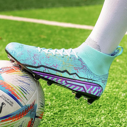 Soccer Cleats Mens Football Cleats Professional Soccer Shoes High-Tops Non-Slip Spikes for Big Boys Wide Training Sneaker
