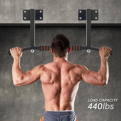 PLKO Wall Mount Pull Up Bar Wall Mounted Body Press Pull Up Bar Gym Chin-Up for Upper Body Workout