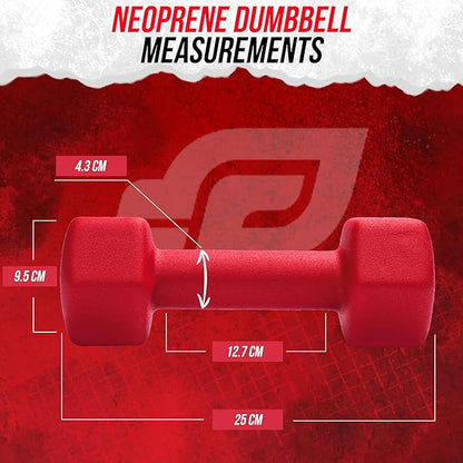 Neoprene Coated Workout Dumbbells set of 2 – Anti Roll, Non Slip with Smooth Grip Fitness & Exercise Dumbbells – Hexagon Shaped Hand Weights for Women & Men – Best Choice for Gyms & home use