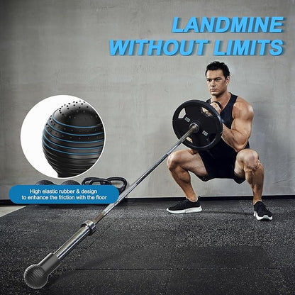 Landmine Attachment for Barbell 2 inch Olympic Bars Natural Rubber T Bar Row Attachment for Press, Row, Rotate, Split Squat Safety Sturdy and Easy to Use with 360° Rotation for Gym Home