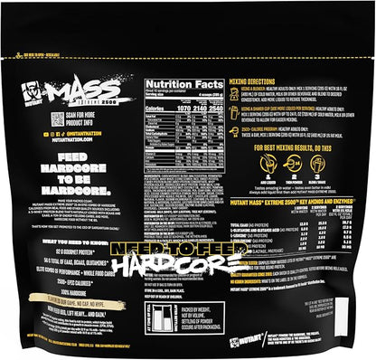 Mutant Mass Extreme Gainer ??Whey Protein Powder ??Build Muscle Size and Strength ??High Density Clean Calories (Cookies and Cream, 6 lbs)