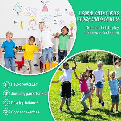 Layhit 2 Pcs Pogo Jumper with Handle for Kids Pump Pogo Ball Stick Jumper Balance Bounce Ball with Pump and Strong Grip for Adults Teen Indoor Outdoor