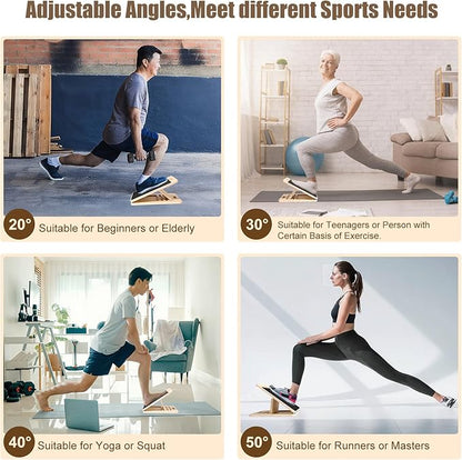 Balance Board for Adults-Anti-Slip Wobble Slant Board for Physical Therapy,Office Balance Beam,Core Strength Trainer-Wooden Rocker Board