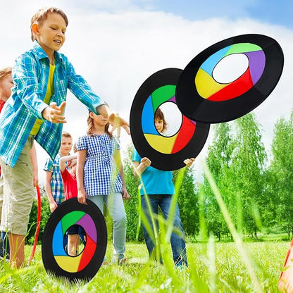 36" Giant Flying Disc Folds to 12" Soft Foldable Flying Ring Throwing Safe Lightweight Fabric Disc with Storage Bag for Summer Kids Adults Family Outdoor Fun School Activities