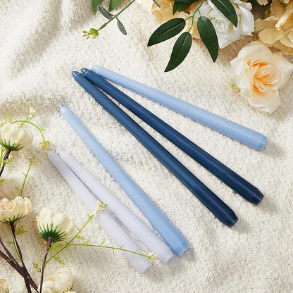 MTLEE Taper Candles 8/10/12 Multi Height Unscented Taper Candles 8 Burn Hours for Dinner Decorative Home Decoration Wedding Party Candlesticks (Gradient Blue,36)
