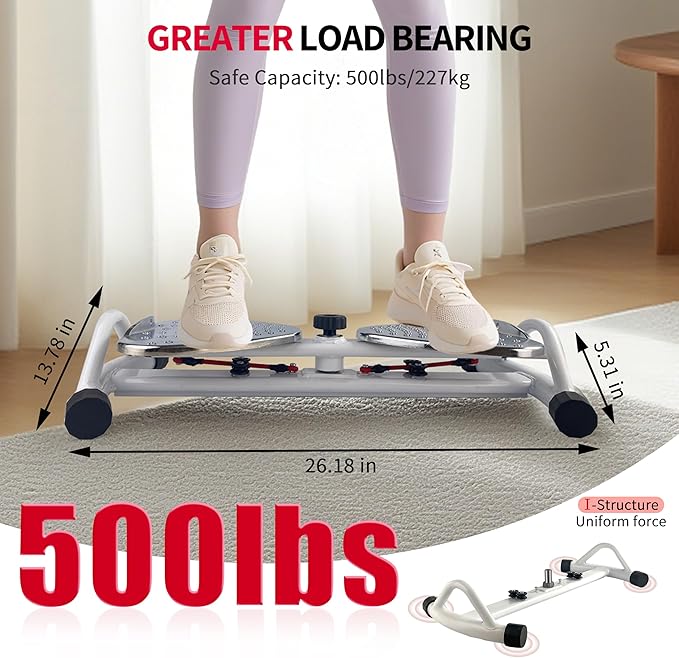 Waist Twister Ab Machine ??Ab Twister Board for Exercise, Core & Waist Twisting Fitness Tool, Quiet Twist Exercise Machine with All-Metal Anti-Slip Footrest, 500 lbs Capacity, Home Gym Equipment