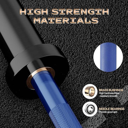 Barbell Bar for Weightlifting - 7FT Heavy Duty (1500LB/700LB), 4FT Short (500LB), 47" EZ Curl Bar - Fits 2" Standard Plates - Home Gym Strength Training