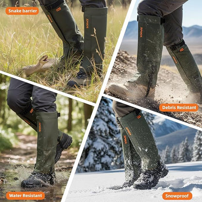 SPIKA Strike Snake Gaiters, Waterproof Snake Chaps for Hunting, Adjustable and Snake Resistent Leg Protective for Outdoors Hiking