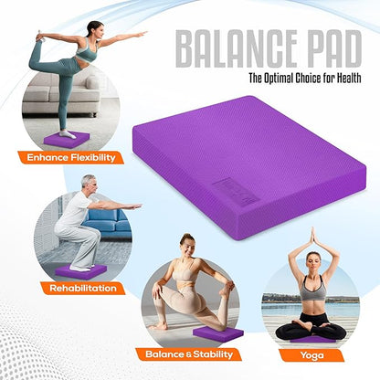 Yes4All Upgraded Size Foam Pad for Exercise, Nonslip Foam Balance Pad Physical Therapy, Yoga & Stability Training Balance Mat