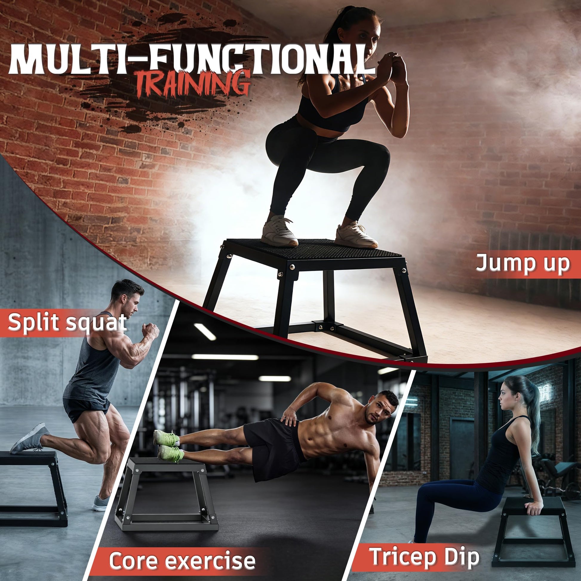 GanFindX Plyometric Jump Box, 18Inch Steel Platform for Fitness Training