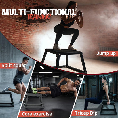 GanFindX Plyometric Jump Box, 18Inch Steel Platform for Fitness Training