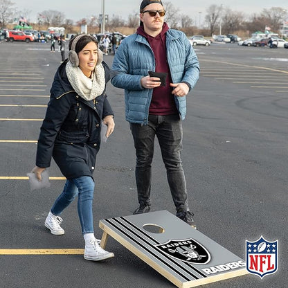 NFL 2' x 3' Solid Wood Cornhole Set with Direct Print HD Team Graphics – Great Gift for Any Football Fan! Bean Bag Toss Family Outdoor Games
