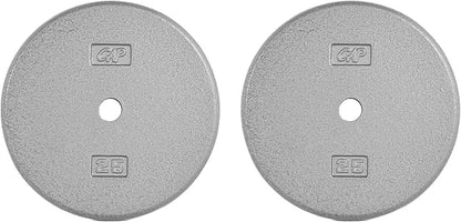 CAP Barbell Standard 1-Inch Cast Iron Weight Plates - Singles & Sets | 1.25-50 lbs | Multiple Options