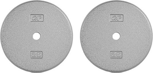 CAP Barbell Standard 1-Inch Cast Iron Weight Plates - Singles & Sets | 1.25-50 lbs | Multiple Options