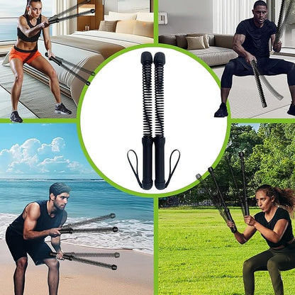 Ropeless Battle Rope Battle Ropes for Home Gym - 2PCS workout ropes with Non-Slip Handles, Durable Workout Ropes for All Fitness Levels
