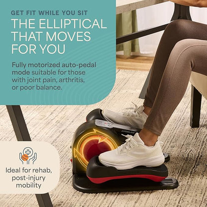Lifepro Under Desk Elliptical Exercise Machine with or without Red Light, Seated Pedal Exerciser for Seniors & Adults, Quiet Elliptical Machine for Home or Office, Portable Leg Exerciser While Sitting