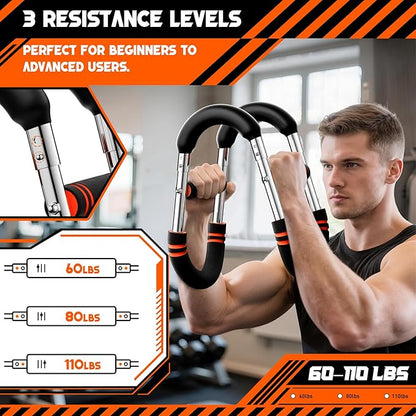 Twister Arm Trainer for Men - Adjustable 3-Level Resistance (60-110 lbs) Chest Exerciser, Arm Trainer & Home Gym Workout Equipment for Biceps, Triceps, Shoulders & Chest