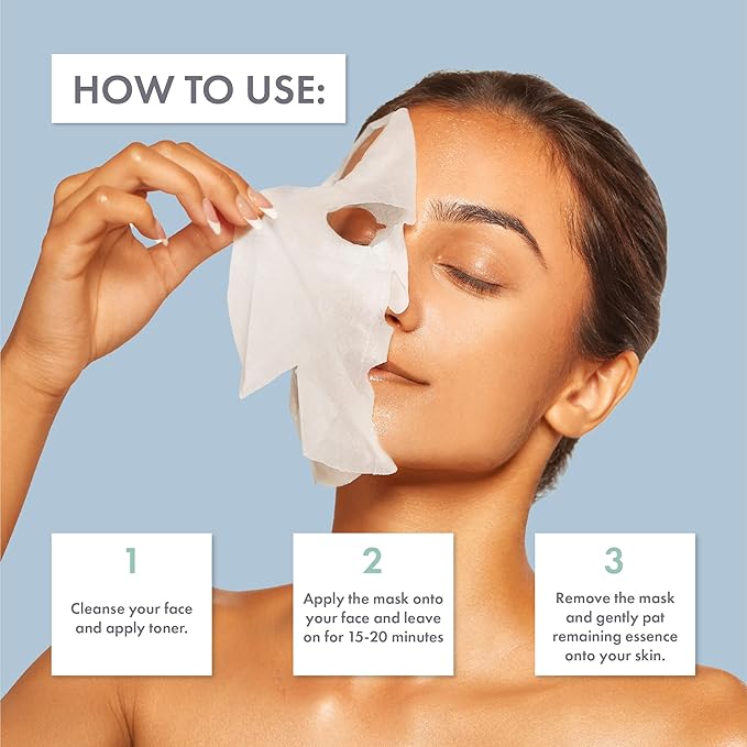 ESW Beauty Plant-Based Milk Face Masks - 8-Pack Skincare Set - Hydrating, Radiance, Firming & Soothing with Avocado, Matcha, Blueberry, Vanilla & Oat Extracts for All Skin Types