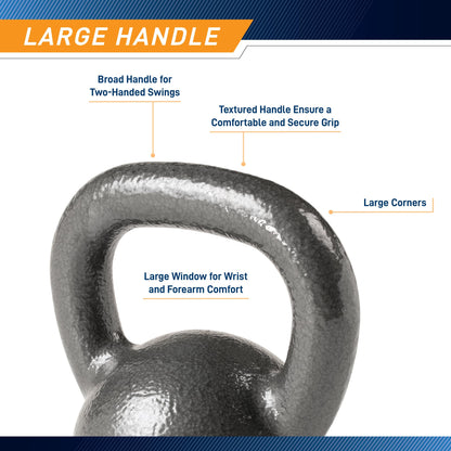 Marcy Hammertone Kettlebells, Ideal Workout Weights For Home Gym, Cast Iron, Black, 20lbs HKB-020