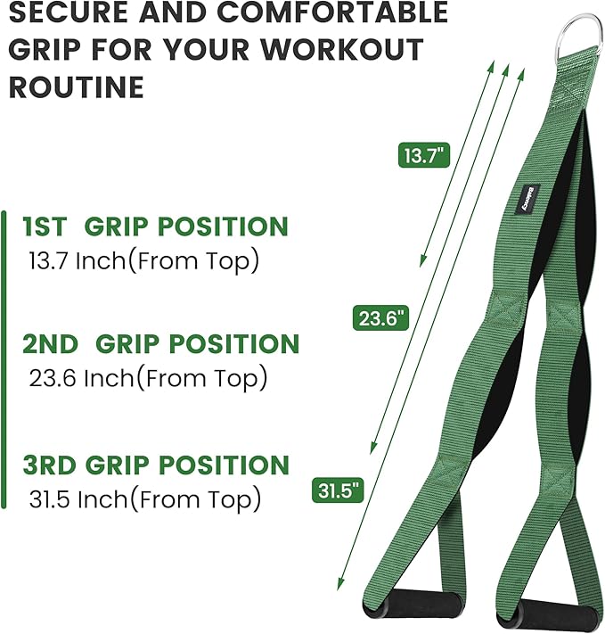 Tricep Rope Cable Attachment Handles, Tricep Pull Down Attachment for Cable Machine, 3 Lengths Tricep Rope for Face Pull, Push Down, Tricep Extension, Cable Rope Attachment for Gym Home Workout