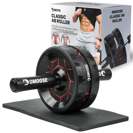 DMoose Fitness Ab Roller Wheel for Core Strength Training - 3.2 Inch Dual-Wheel Ab Wheel Roller