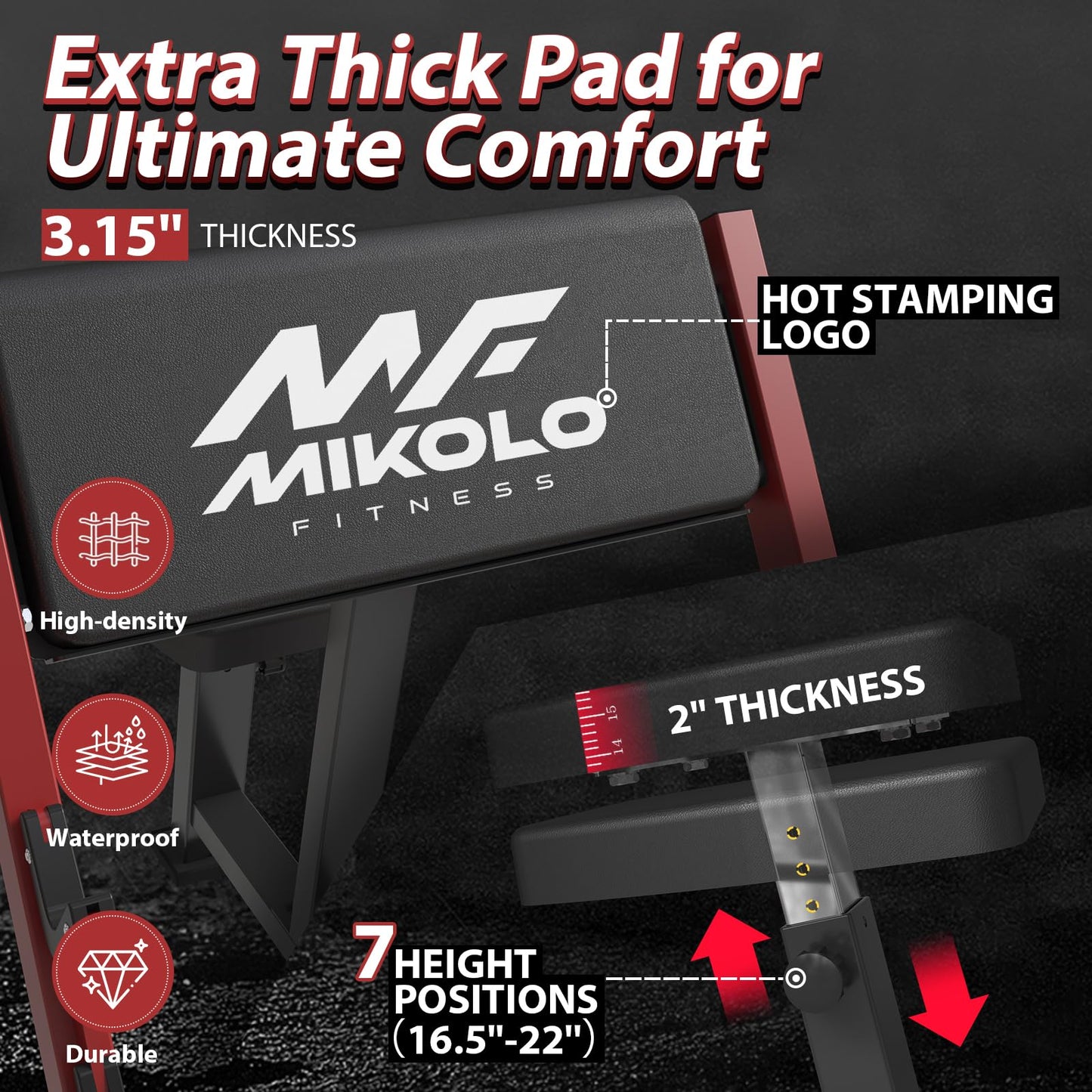 Mikolo Preacher Curl Bench, Seated Arm Isolated Barbell Dumbbell Bicep Station, Bicep Curl Machine