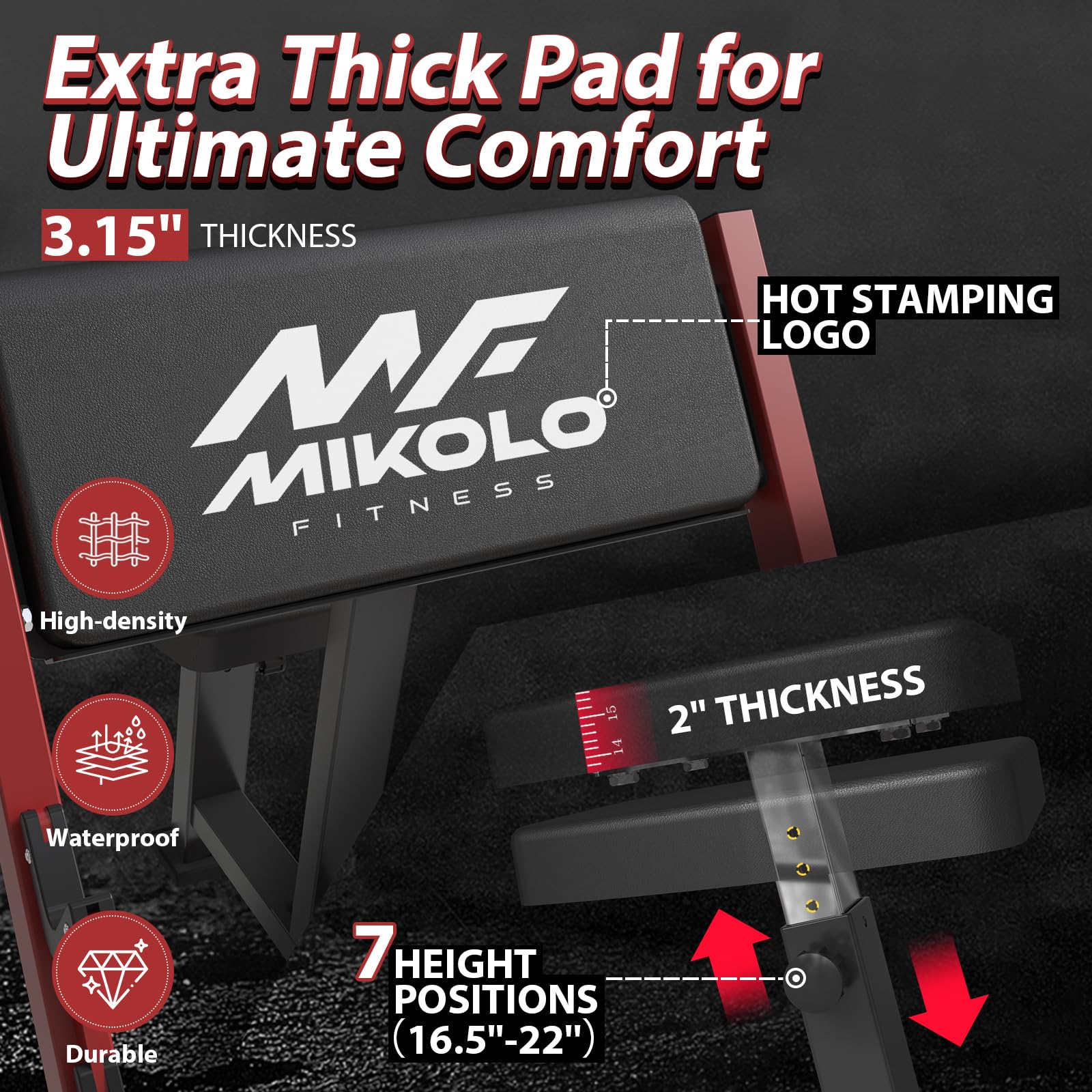 Mikolo Preacher Curl Bench, Seated Arm Isolated Barbell Dumbbell Bicep Station, Bicep Curl Machine