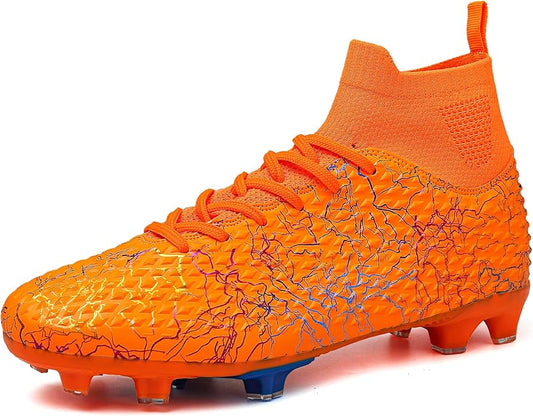 Men's Soccer Shoes High-Top Soccer Cleats Outdoor Breathable Athletic Professional Spikes Youth