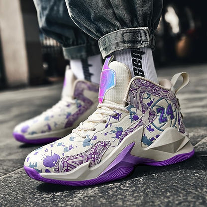 Boys Basketball Shoes Breathable Indoor Athletic Shoes Youth Outdoor Fashion Sneakers Comfortable Basketball Shoes for Girls
