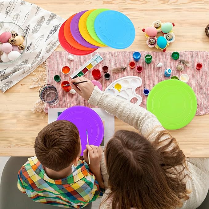 24pcs Flying Disc 7 Inch Silicone Flying Disks Bulk for Dog Outdoor Backyard Lawn School Teaching Early Education Sports Games Party Favors, 6 Colors