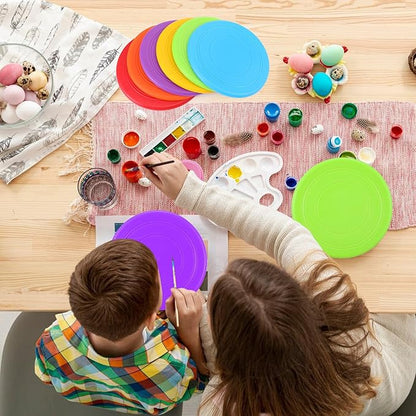 24pcs Flying Disc 7 Inch Silicone Flying Disks Bulk for Dog Outdoor Backyard Lawn School Teaching Early Education Sports Games Party Favors, 6 Colors