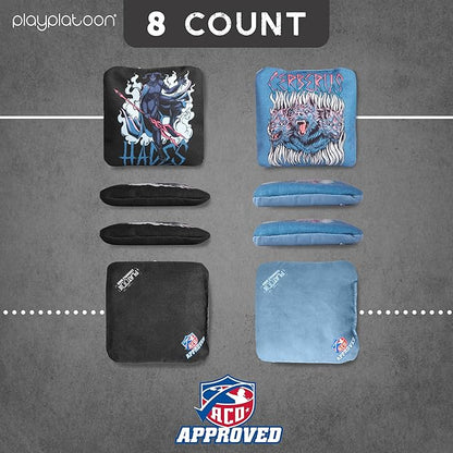 Play Platoon Cornhole Bags Set of 8 Regulation Professional Corn Hole Bean Bags ACO Approved, Competition Weight, Slick and Stick