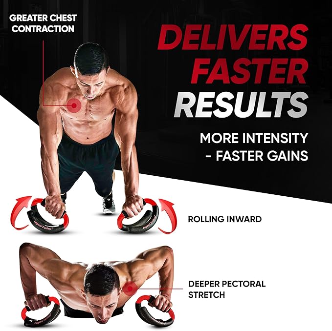 Legend Pushup ??Advanced Push-Up Bars to Eliminate Wrist Pain, Generate More Muscle Growth, Deliver Faster Results, and Prevent Plateaus ??Rocking Handle Design for Natural Movement and Effective Workouts