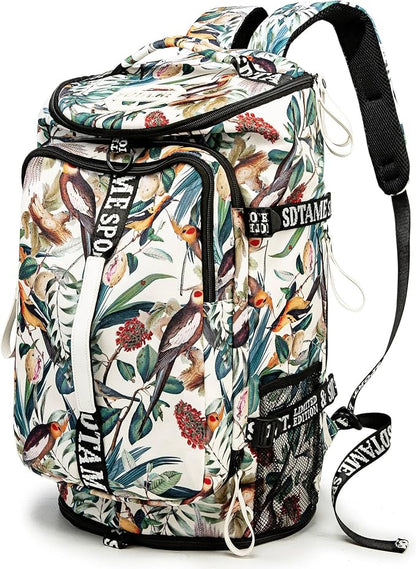 Gym Duffle Bag Backpack with Shoe Compartment,4 ways Travel Backpack for Women and Men,Multi-Functional Weekender bag with Waterproof Layer&Laptop Compartment for Fitness, Travel,Camping